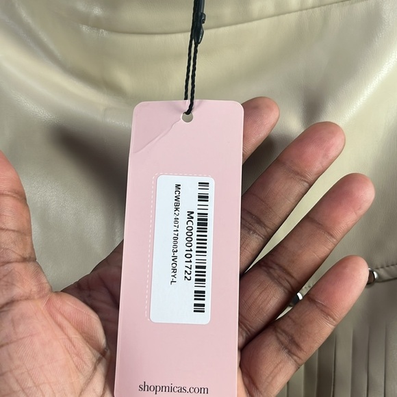 MICAS Solid Fringe Studded Mini Skirt Tan Sz L Southwest Cow Girl Effortless - Picture 5 of 11